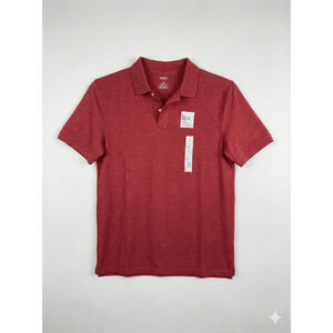 Sonoma Goods For Life Men's Polo Shirt Medium Red Supersoft Piqué Short Sleeve